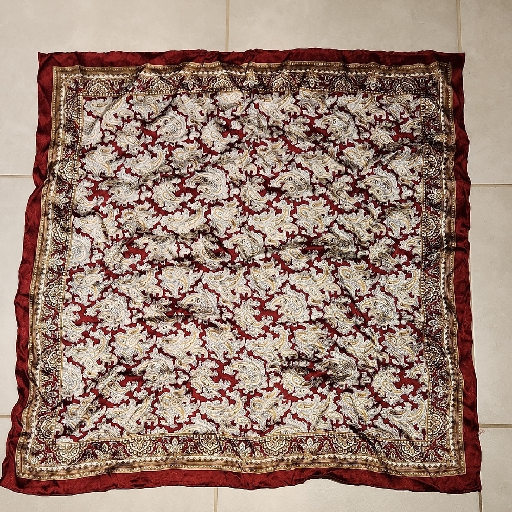 Ariat Red Paisley Silk Scarf